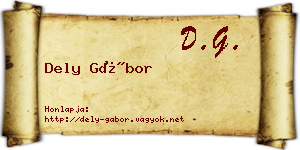 Dely Gábor névjegykártya